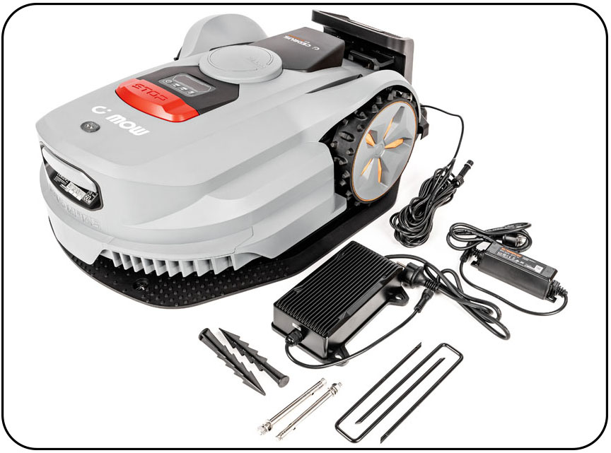 Robot Sunseeker X7 PLUS na stacji ładującej z akcesoriami